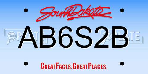 AB6S2B South Dakota License Plate