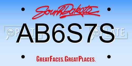 AB6S7S South Dakota License Plate