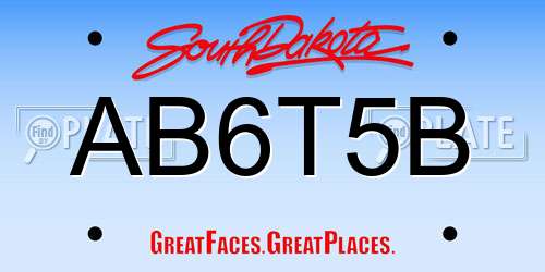 AB6T5B South Dakota License Plate