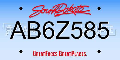 AB6Z585 South Dakota License Plate