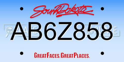 AB6Z858 South Dakota License Plate