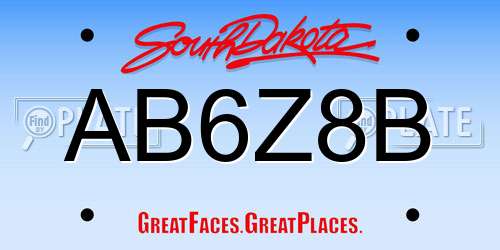 AB6Z8B South Dakota License Plate