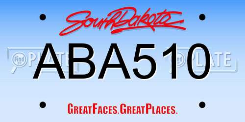 ABA510 South Dakota License Plate