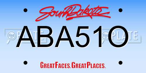 ABA51O South Dakota License Plate