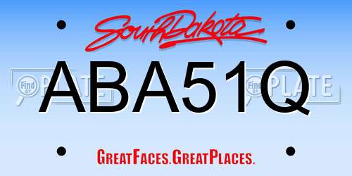 ABA51Q South Dakota License Plate