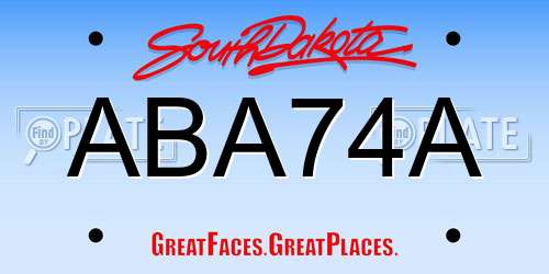 ABA74A South Dakota License Plate