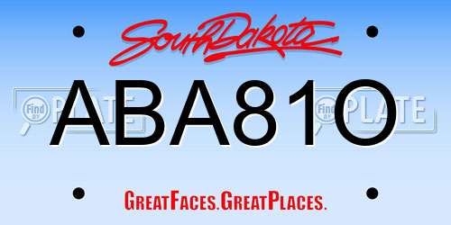 ABA81O South Dakota License Plate