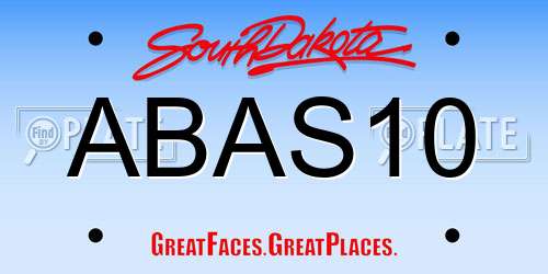 ABAS10 South Dakota License Plate