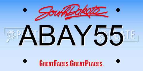 ABAY55 South Dakota License Plate