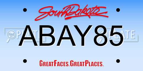 ABAY85 South Dakota License Plate