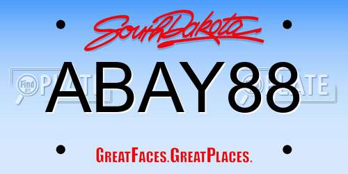ABAY88 South Dakota License Plate