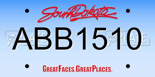 ABB1510 South Dakota License Plate