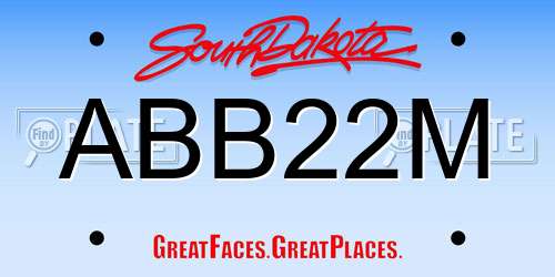 ABB22M South Dakota License Plate