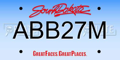 ABB27M South Dakota License Plate