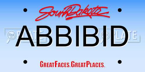ABBIBID South Dakota License Plate