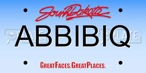 ABBIBIQ South Dakota License Plate