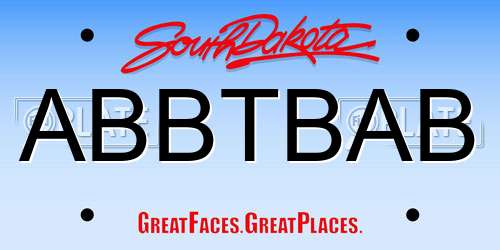 ABBTBAB South Dakota License Plate