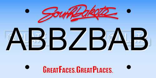 ABBZBAB South Dakota License Plate