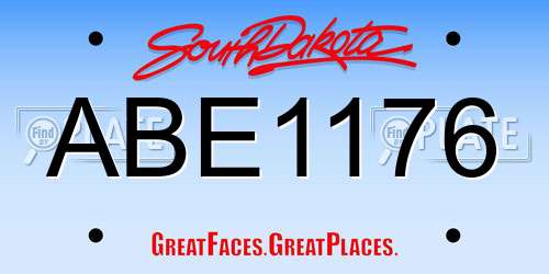 ABE1176 South Dakota License Plate