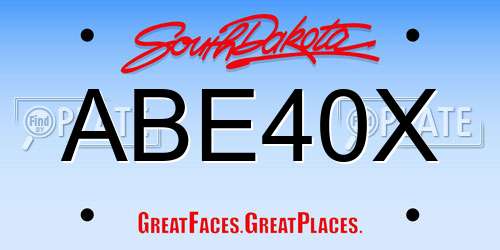 ABE40X South Dakota License Plate