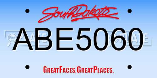 ABE5060 South Dakota License Plate