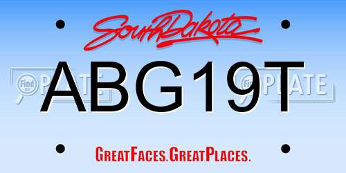 ABG19T South Dakota License Plate