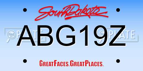 ABG19Z South Dakota License Plate