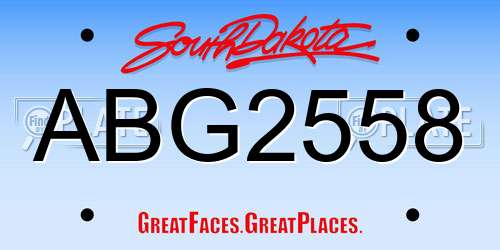 ABG2558 South Dakota License Plate