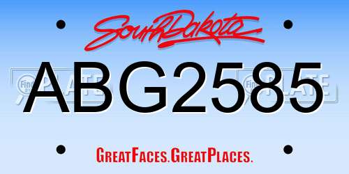 ABG2585 South Dakota License Plate