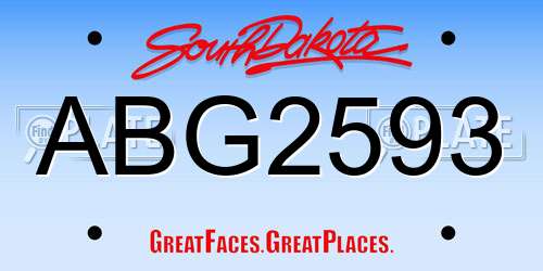 ABG2593 South Dakota License Plate