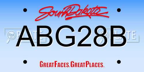 ABG28B South Dakota License Plate
