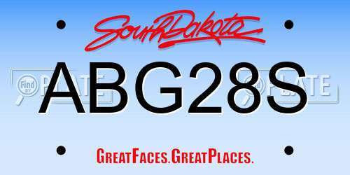 ABG28S South Dakota License Plate