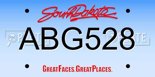 ABG528 South Dakota License Plate