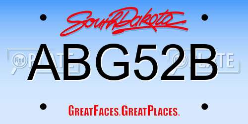 ABG52B South Dakota License Plate