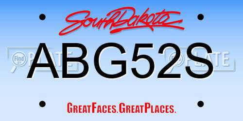 ABG52S South Dakota License Plate