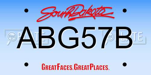 ABG57B South Dakota License Plate