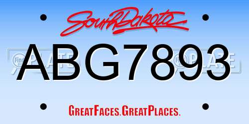 ABG7893 South Dakota License Plate