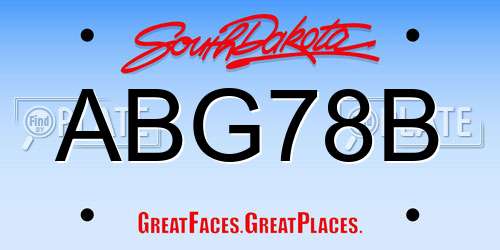 ABG78B South Dakota License Plate