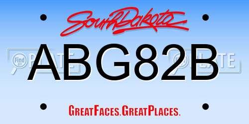 ABG82B South Dakota License Plate