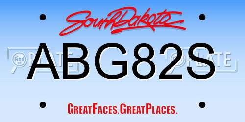 ABG82S South Dakota License Plate