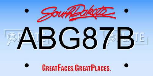 ABG87B South Dakota License Plate