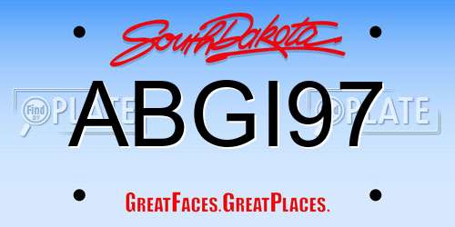 ABGI97 South Dakota License Plate