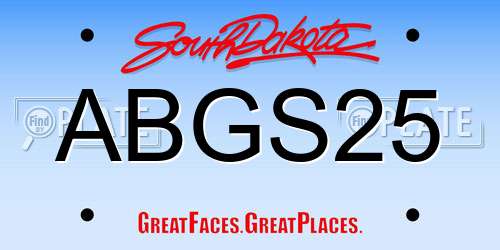 ABGS25 South Dakota License Plate