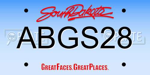 ABGS28 South Dakota License Plate