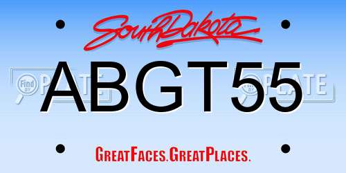 ABGT55 South Dakota License Plate