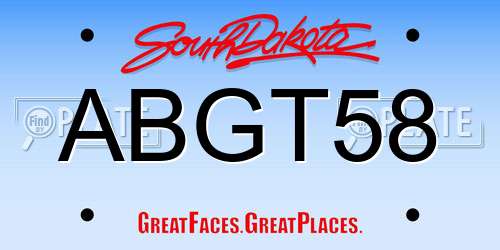 ABGT58 South Dakota License Plate
