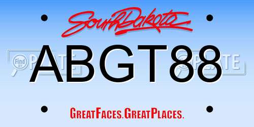 ABGT88 South Dakota License Plate