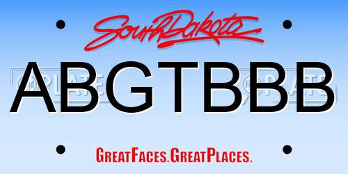 ABGTBBB South Dakota License Plate