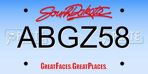 ABGZ58 South Dakota License Plate