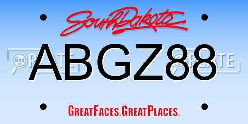 ABGZ88 South Dakota License Plate